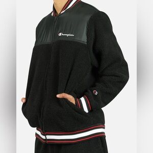 MENS CHAMPION SHERPA BASEBALL BOMBER JACKET